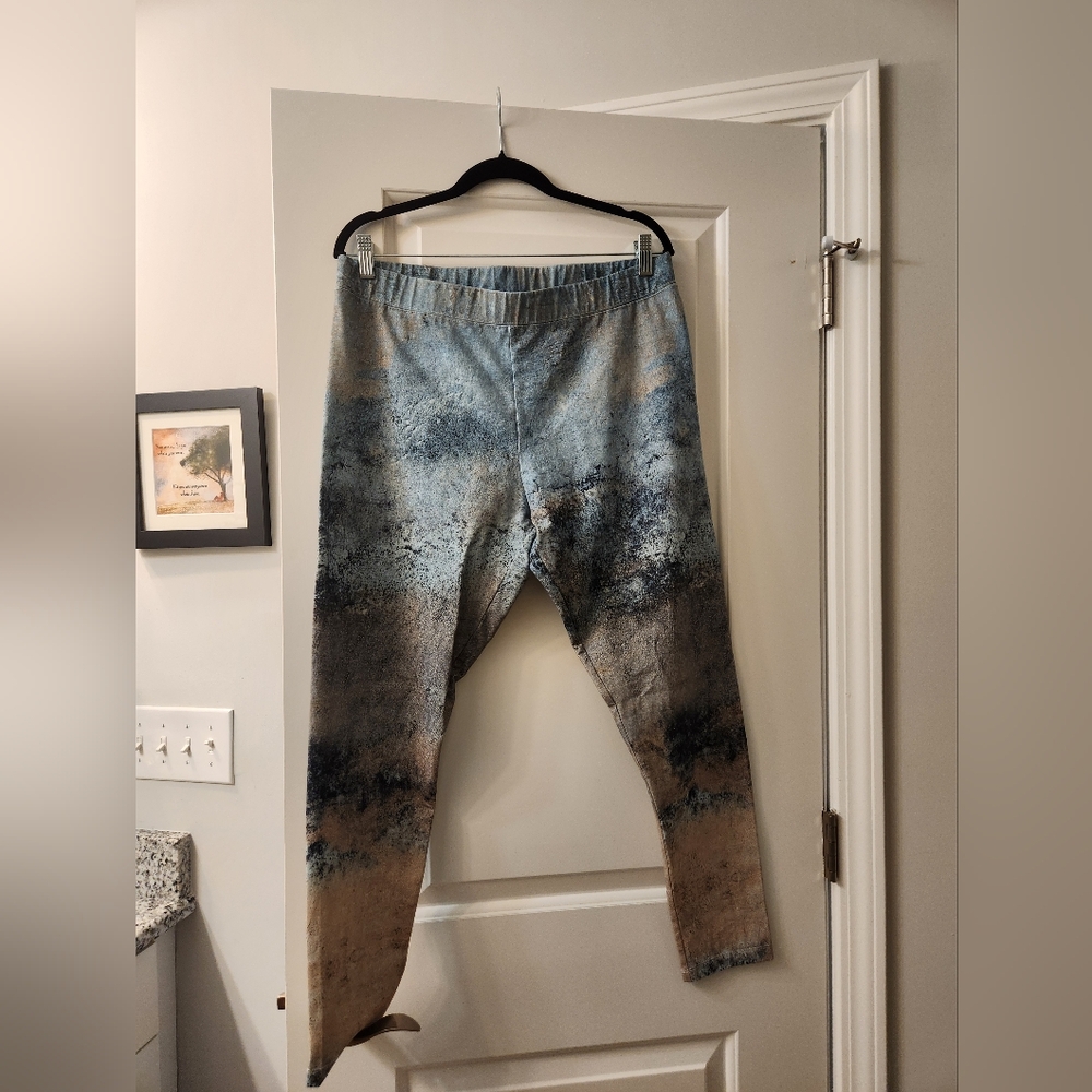 Soft Surroundings Blue and Brown Leggings